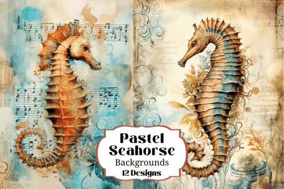 11 Ocean Pastel Seahorse Illustrations for Creative Projects