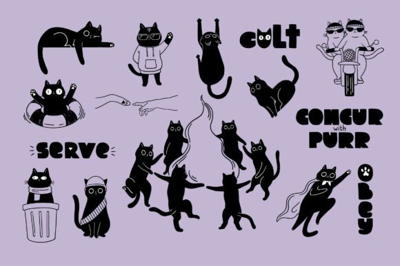 15 Cats of the Ritual Illustrations: Feline Magic for Modern Design