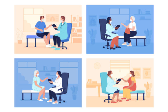 Bring Healthcare Projects to Life with Routine Doctor Appointment Illustrations