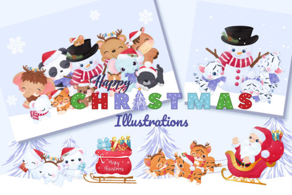 Cute Christmas Illustrations Set: A Designer's Festive Toolkit