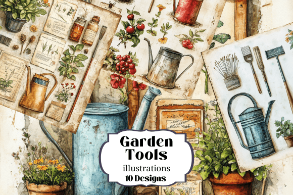 Garden Tools Collage: Crafting Authenticity