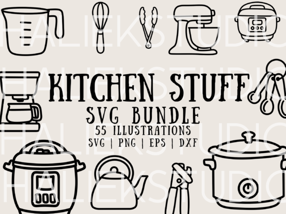 Kitchen Tools SVG Illustrations: Your Go-To Design Asset