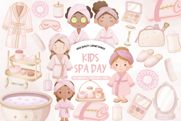 Relaxing Design Touches with Sleepover Spa Day Illustrations