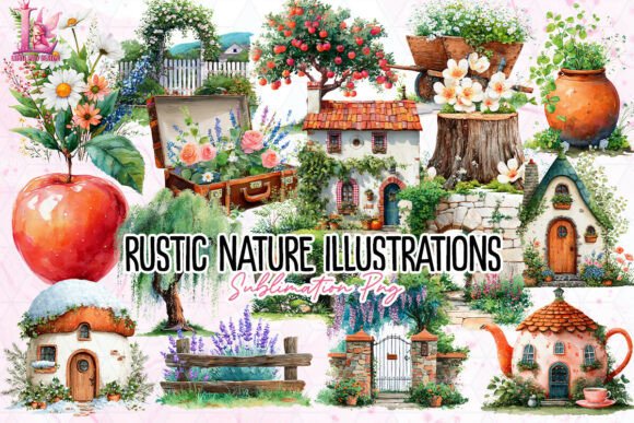 Rustic Nature Illustrations PNG: Elevate Your Craft