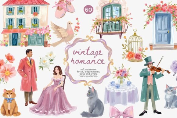 Timeless Elegance: Using Vintage Romance Watercolor Illustrations