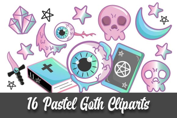 Unleash Your Dark-Sweet Aesthetic with Pastel Goth Clipart