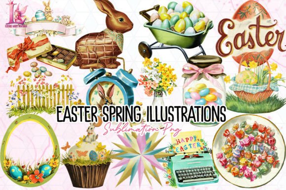 Unlock Creative Potential with Easter Spring Illustrations PNG