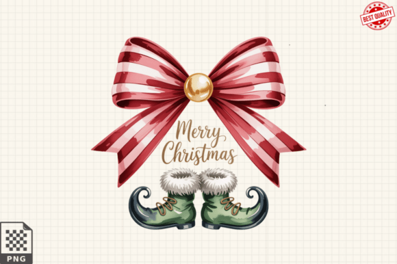 Unwrapping the Charm of Santa Bow Coquette Clipart