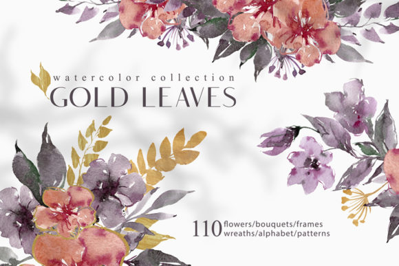 Watercolor Floral Illustrations: 110 PNGs for Creative Projects